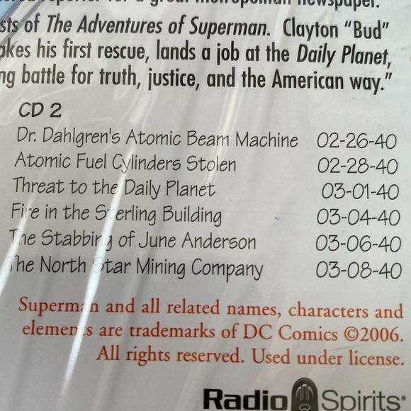 SUPERMAN UP! UP! and AWAY! 2 Disc CD Collection Radio Broadcast +Trading Card - Picture 5 of 6